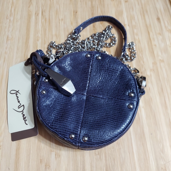 Junior Drake Italian Leather, Micro Cross Body Bag (Violet Ember, Blue Colo… - Picture 3 of 12